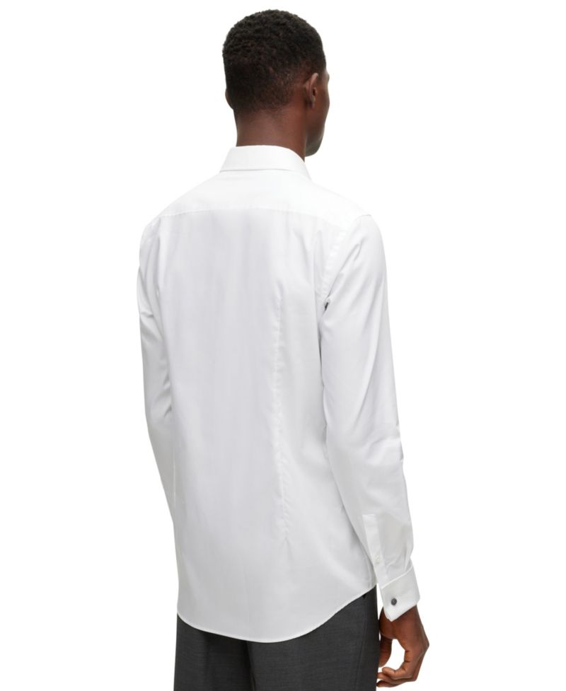 Men's Easy-Iron Stretch Cotton Slim-Fit Dress Shirt