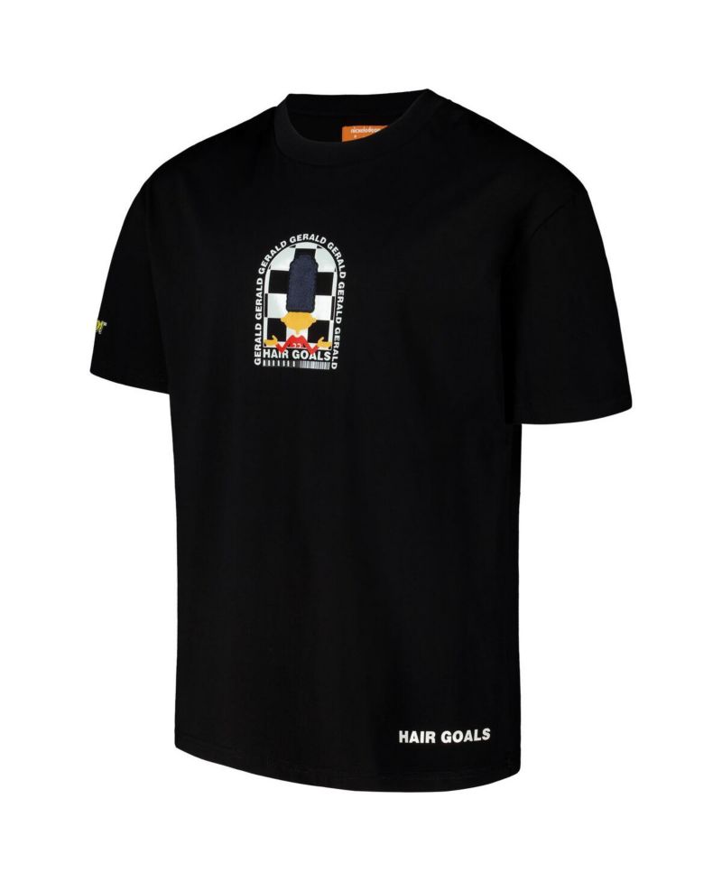 Men's Black Hey Arnold Gerald Window Loose Fit T-Shirt