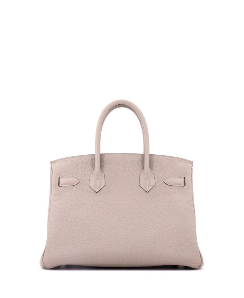Pre-Owned Hermes Birkin 30 Handbag Grey Togo with Gold Hardware