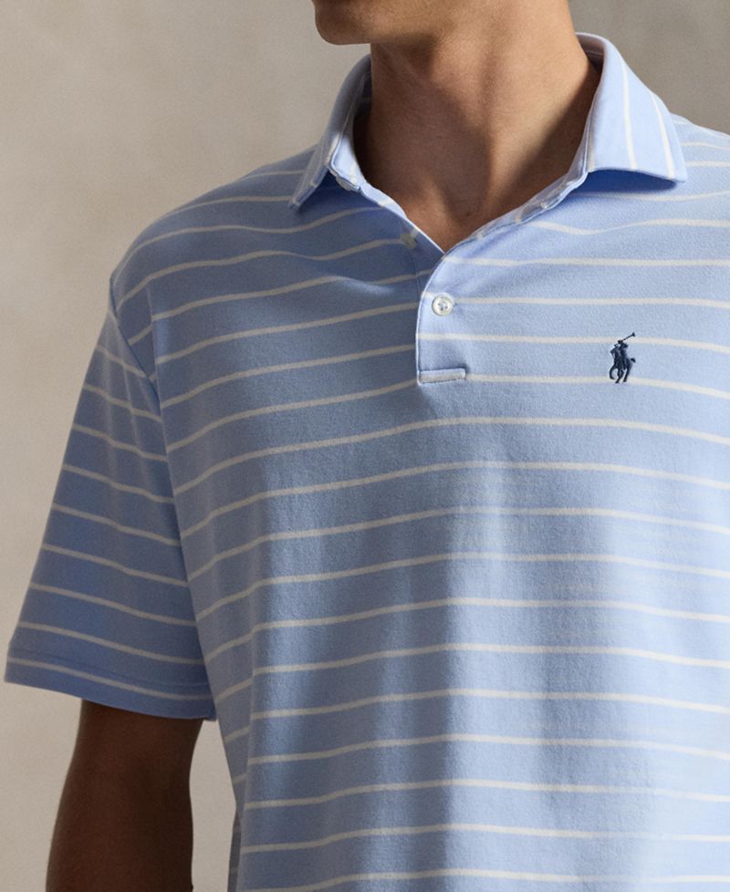 Classic Striped Soft Cotton Polo Shirt