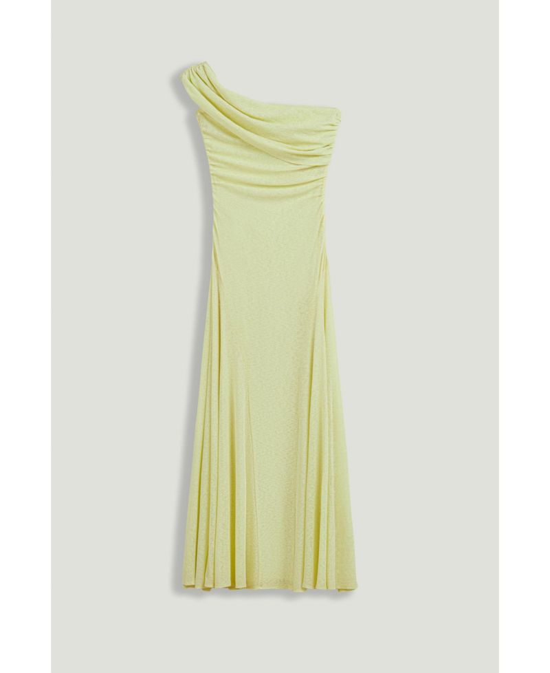 Women's Asymmetric Off Shoulder Ruched Maxi Dress