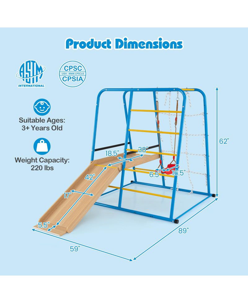 6-in-1 Indoor Jungle Gym, Ages 3+