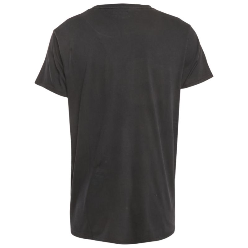Men's Black Cotton Knit Front Pocket Crew Neck T-Shirt