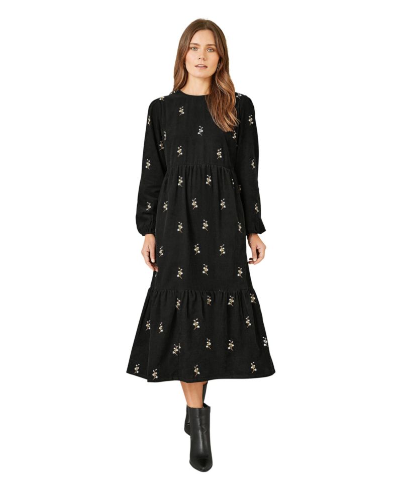 Women's Long Sleeve Midi Floral Dress