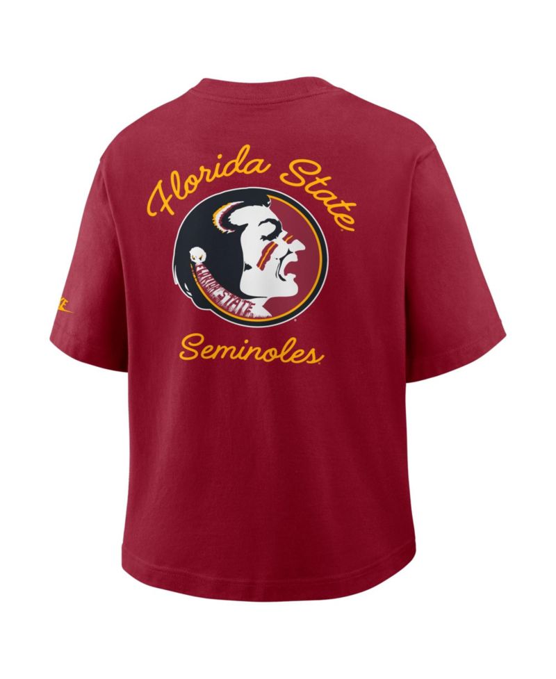 Women's Garnet Florida State Seminoles Legacy Pocket Boxy T-Shirt