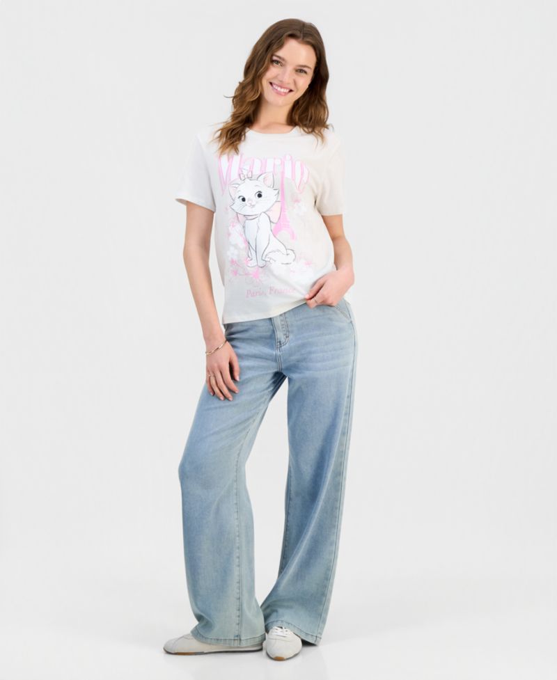 Juniors' Marie Aristocats Graphic-Print Tee