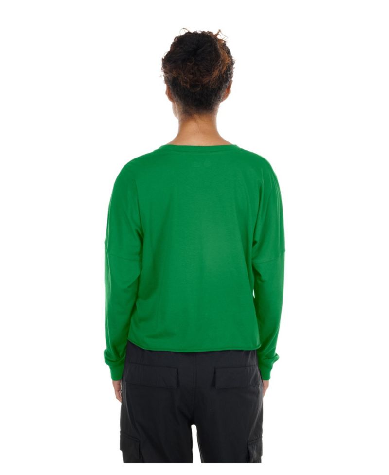 Women's Philadelphia Eagles Cropped Oversized Long-Sleeve T-Shirt