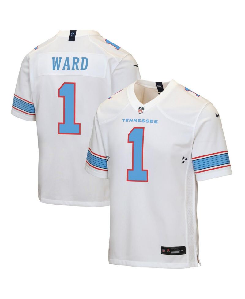 Big Boys and Girls Cameron Ward White Tennessee Titans Game Jersey