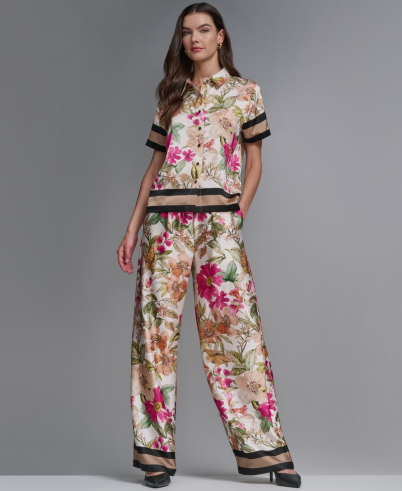Women's Short-Sleeve Printed Camp Shirt