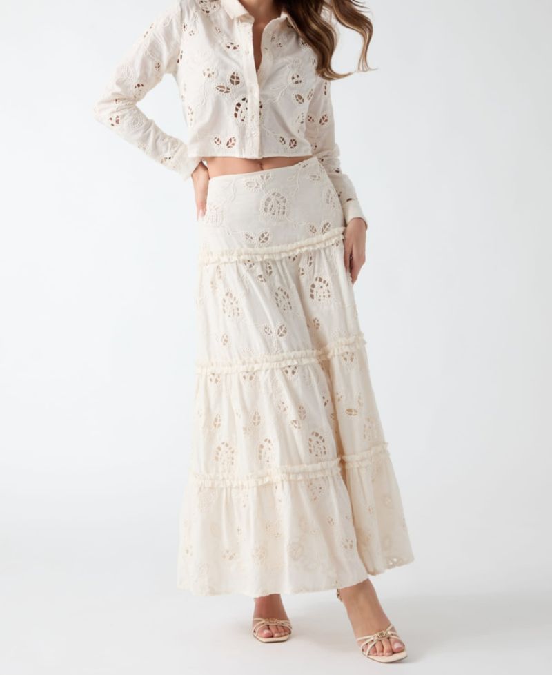 Women's Lenora Cropped Long-Sleeve Button-Up Shirt
