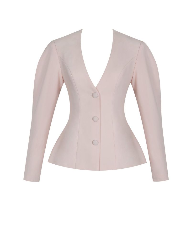 Women's Savannah Tulip Pink Peplum Blazer