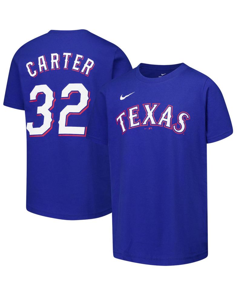 Big Boys and Girls Evan Carter Royal Texas Rangers Name & Number T-Shirt