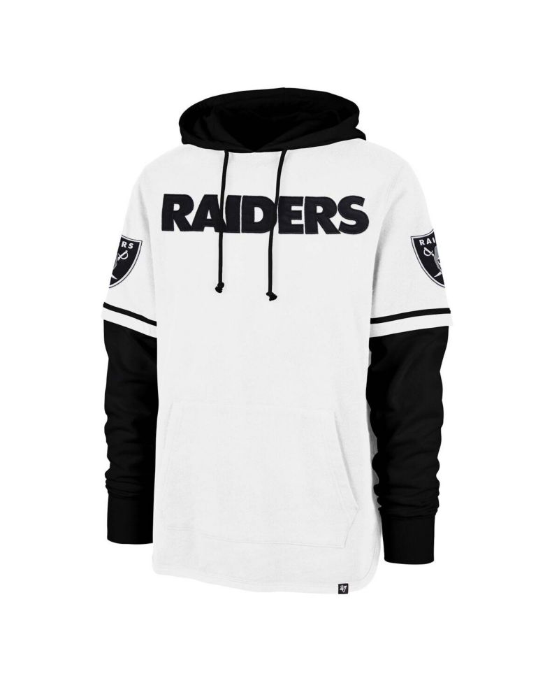 Men's White Las Vegas Raiders Trifecta Shortstop Pullover Hoodie