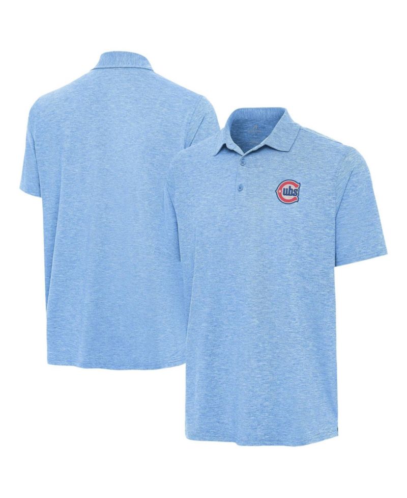 Men's Heather Powder Blue Chicago Cubs Alternate Logo Par 3 Polo Shirt