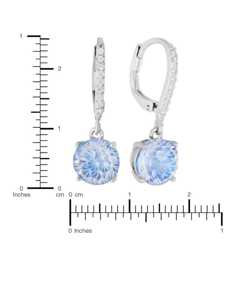 Sterling Silver Starlight Cubic Zirconia Leverback Earrings
