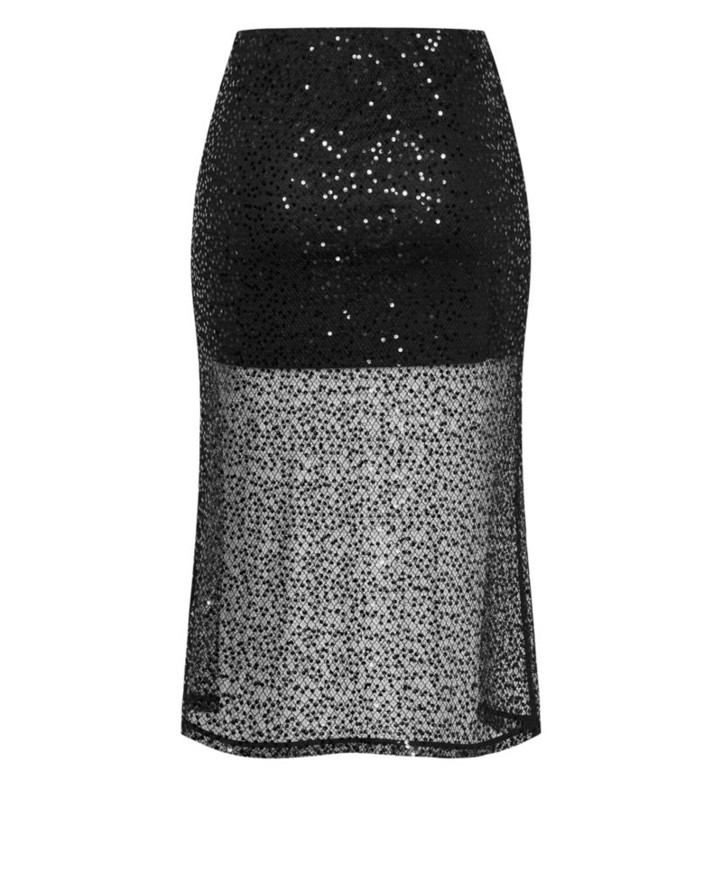 Plus Size Stardust Sequin Maxi Skirt