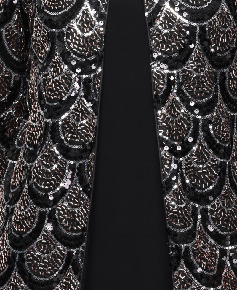 Women's Sequin Mock Twinset 3/4-Sleeve Blouse