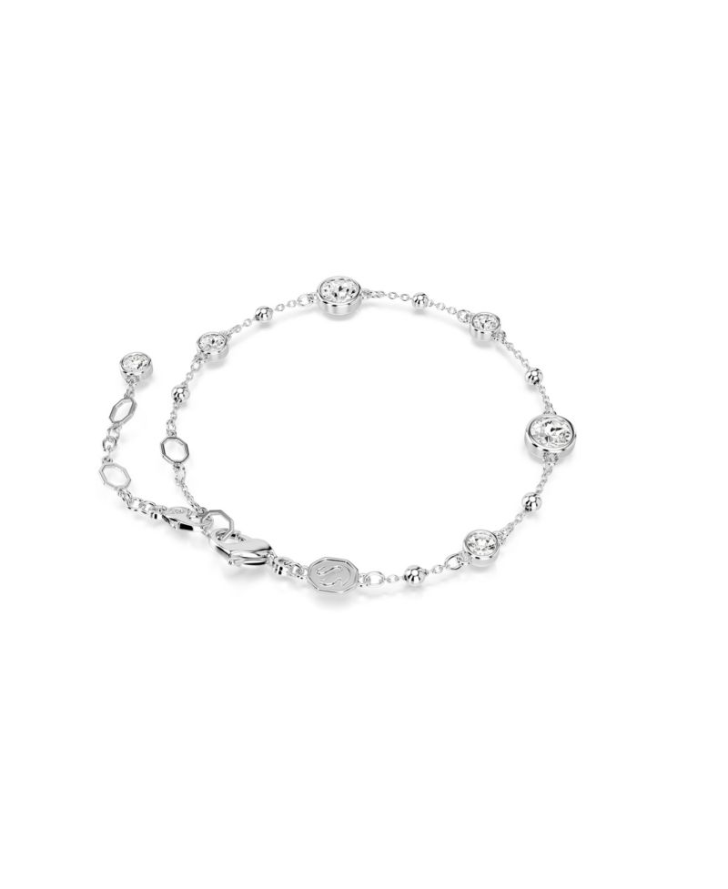 Round Cut, White, Rhodium Plated Imber Bracelet