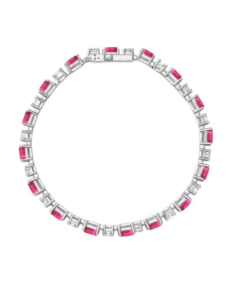Lab-Grown Sapphire (8.5 ct. t.w.) and White Sapphire (3.25 ct. t.w.) Bracelet in Sterling Silver (Also Available in Ruby)