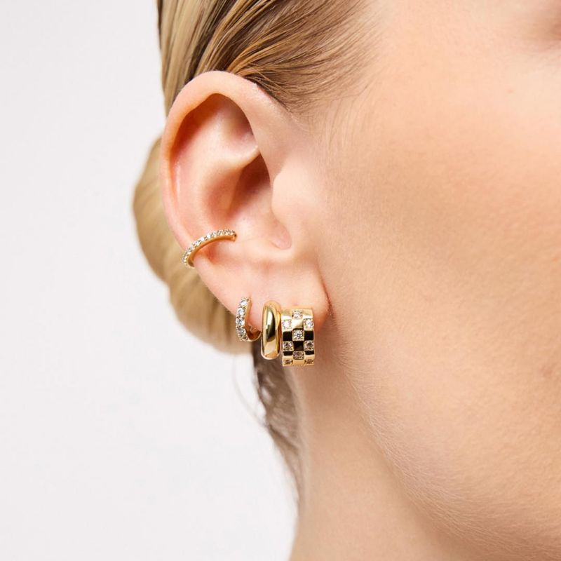 Suzanne Pav&eacute; Cubic Zirconia Huggie Hoop Earrings