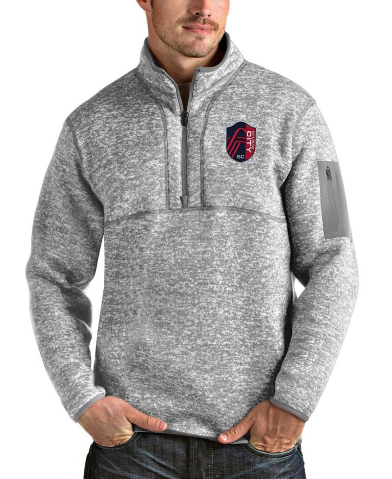 Men's Heather Gray St. Louis City SC Fortune Quarter-Zip Pullover Sweatshirt