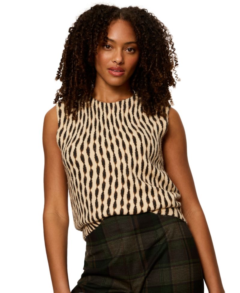 Petite Printed Sleeveless Sweater