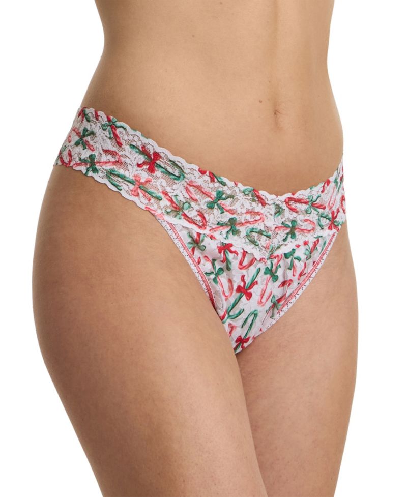 Women's Printed Signature Lace Original Rise Thong Underwear