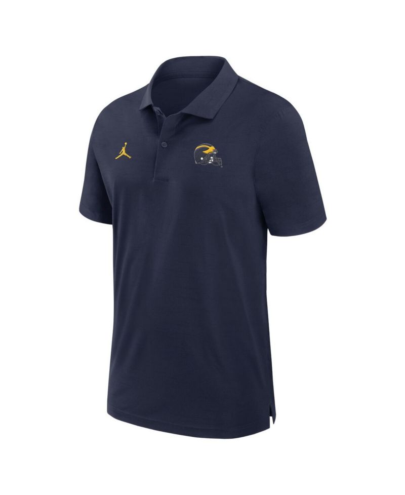 Men's Navy Michigan Wolverines Sideline Woven Performance Polo