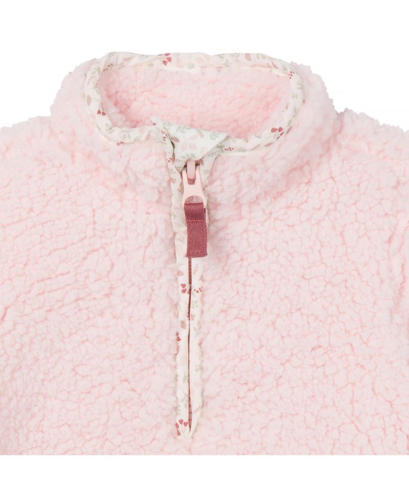 Baby Girls Fleece Romper with Half Zipper