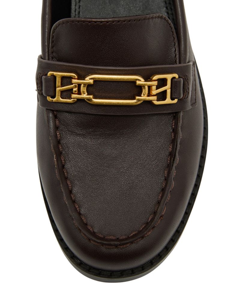 Men's Hardware Leather Almond-Toe Loafers