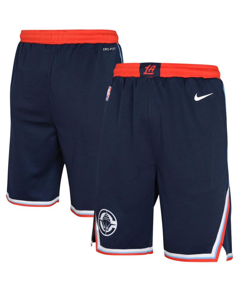 Big Boys and Girls Navy LA Clippers Icon Swingman Shorts