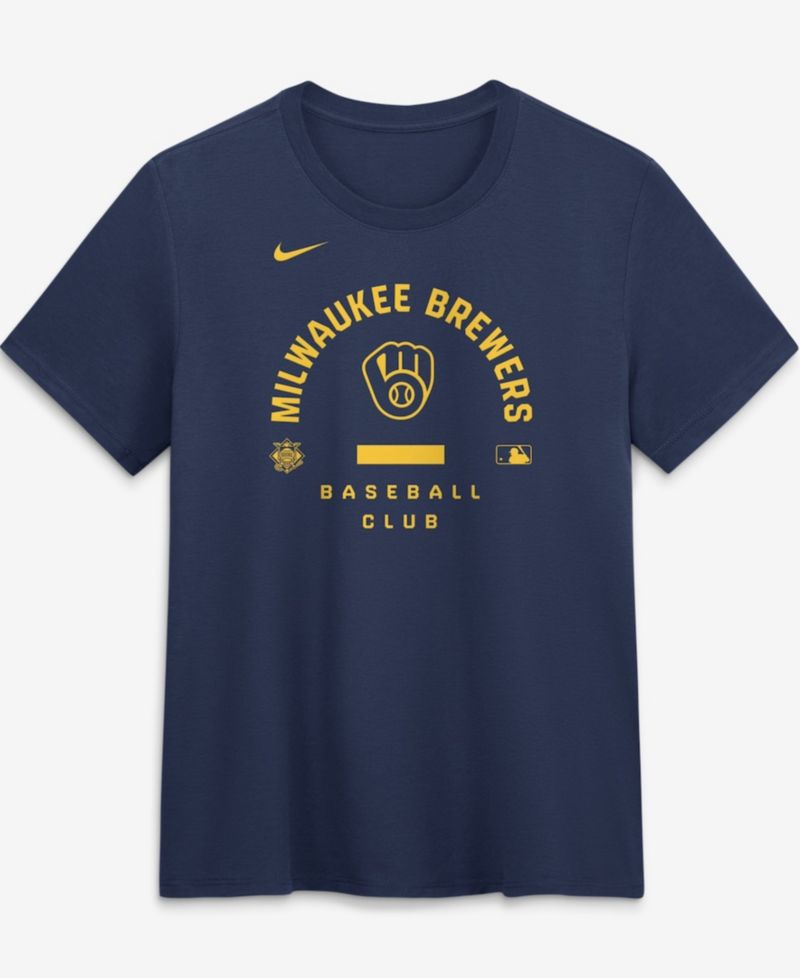 Women's Navy Milwaukee Brewers Authentic Collection Early Work Tri-Blend Dri-FIT T-Shirt