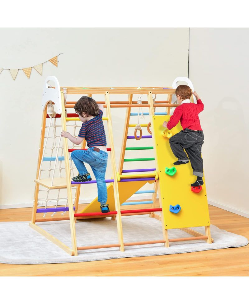 8-in-1 Beech Wood Jungle Gym Playset