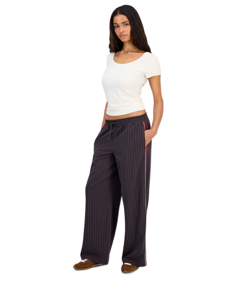 Juniors' Striped Drawstring Pants