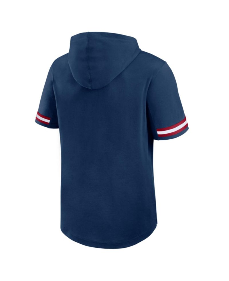 Men's Navy Houston Texans Optimal Play Short Sleeve Hooded T-Shirt