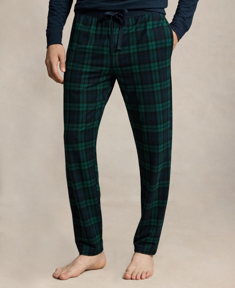 Men's Polo Bear Long-Sleeve Crewneck French Terry Top and Pajama Pants, 2-Piece Set