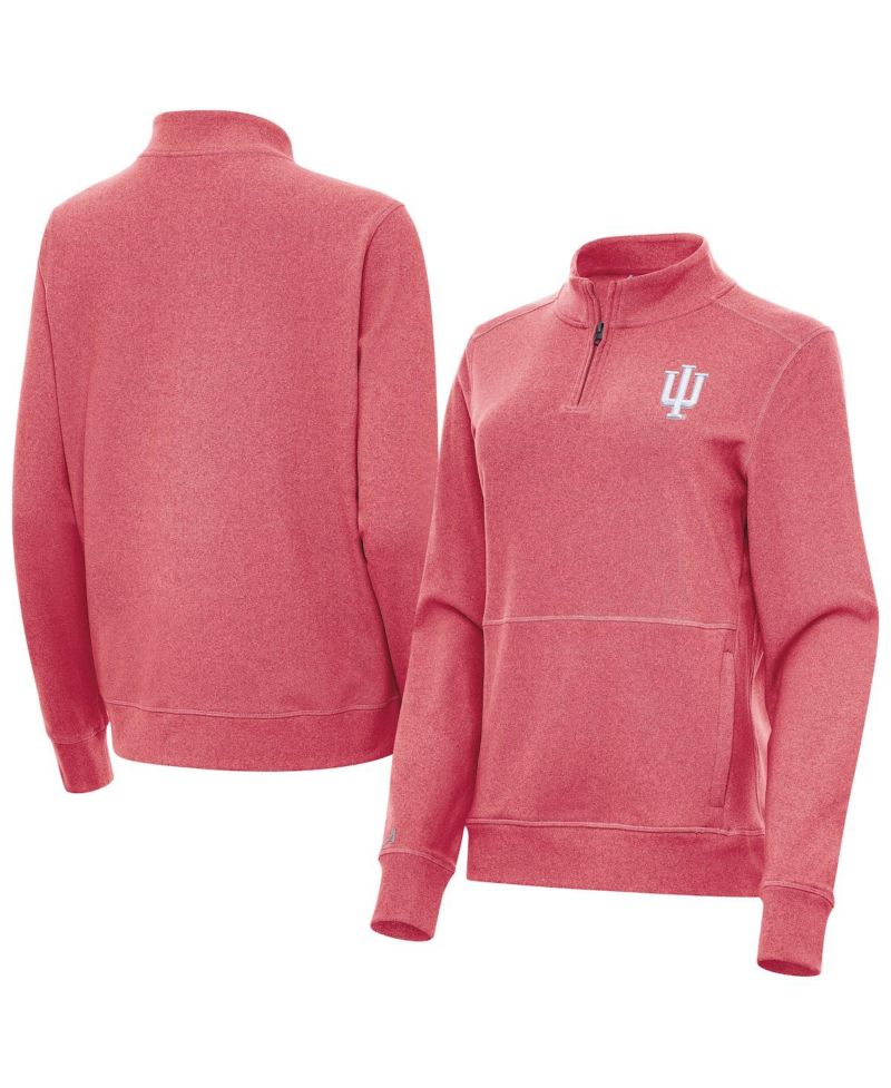 Women's Heather Crimson Indiana Hoosiers Crush Quarter-Zip Jacket