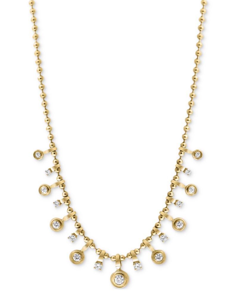 EFFY® Diamond Dangle 18" Collar Necklace (1-1/5 ct. t.w.) in 14k Gold