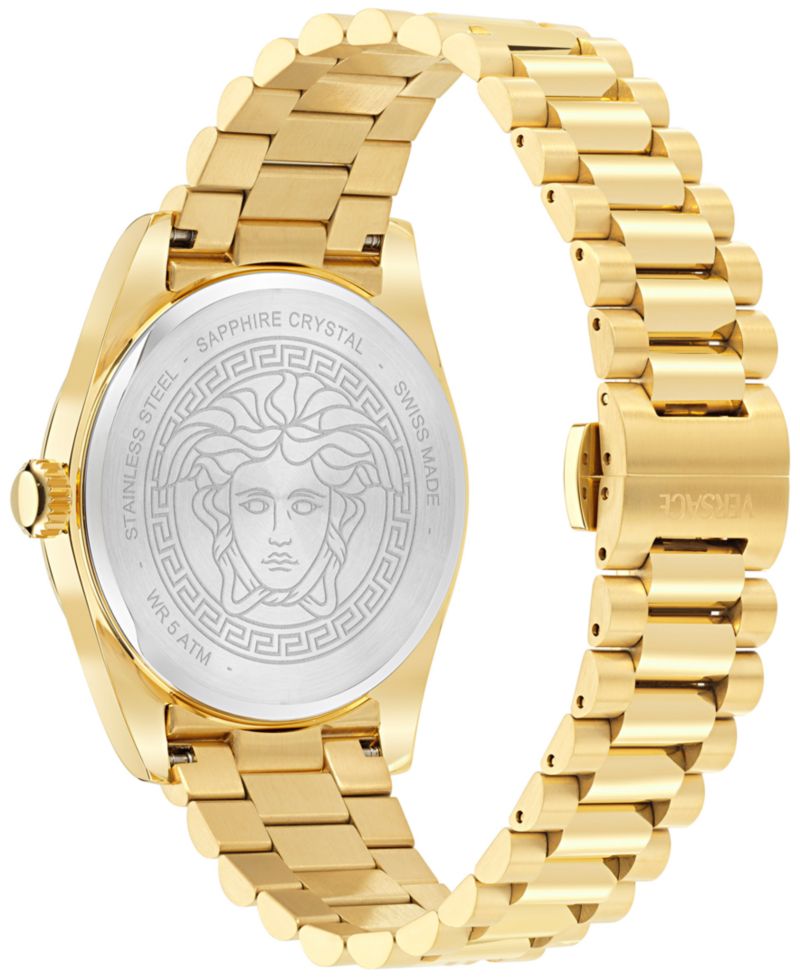 Men's Swiss Millenyium Gold Ion Plated Bracelet Watch 40mm