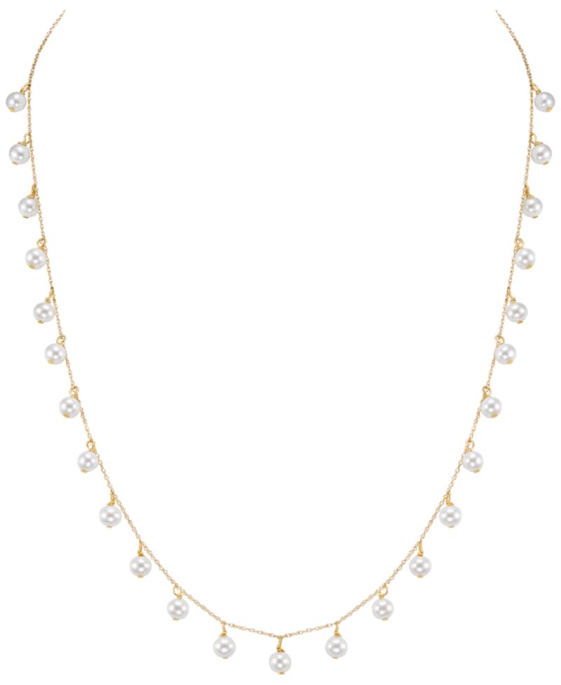 Cultured Freshwater Pearl Necklace (4-4.5mm) in 10k Yellow Gold