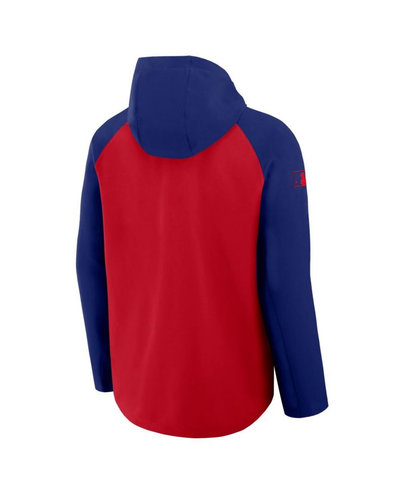 Men's Red/Royal Texas Rangers Authentic Collection Raglan Performance Full-Zip Jacket