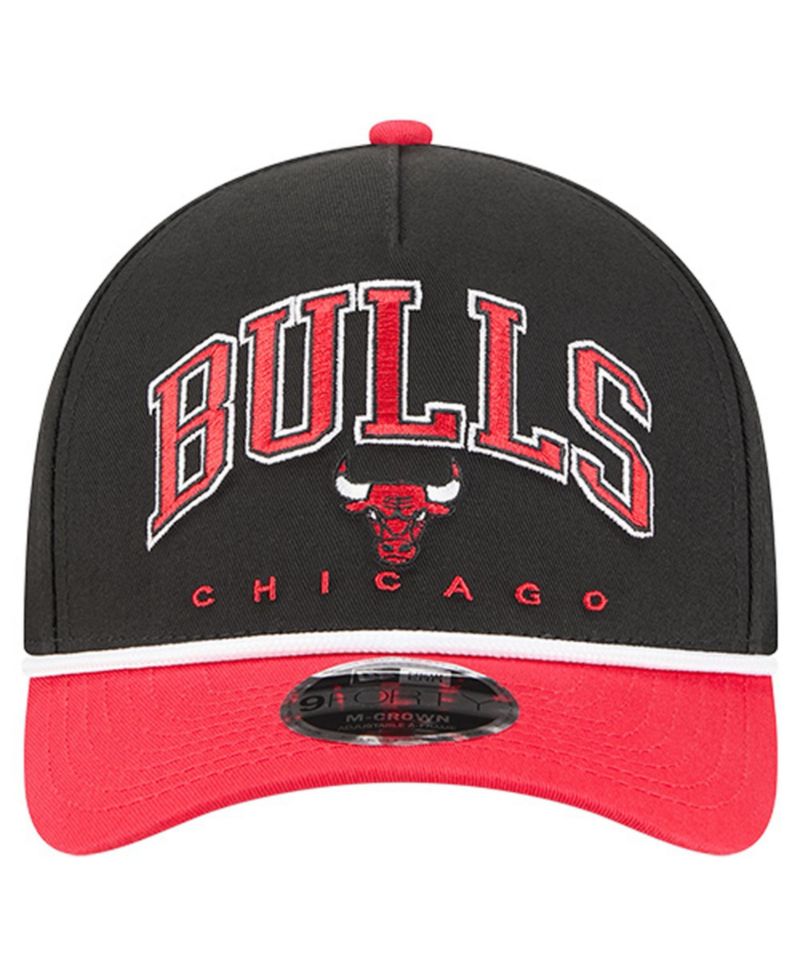 Men's Black Chicago Bulls Bold Arch COOLERA 9FORTY A-Frame M-Crown Adjustable Hat