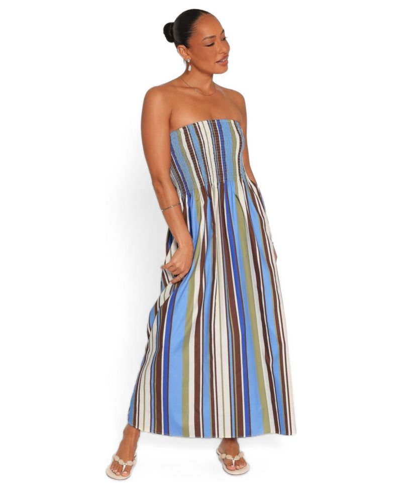 Women's Nella Strapless Striped Maxi Dress