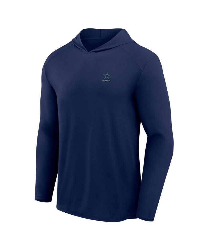 Men's Black Dallas Cowboys Front Office Power Mono Long Sleeve Hoodie T-Shirt