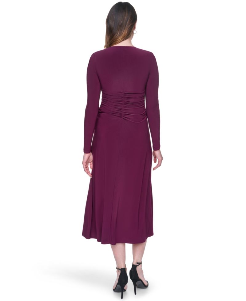 Women's Shirred Long-Sleeve Dress