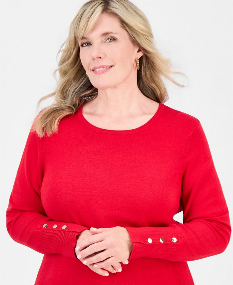 Petite Rivet-Detail Sweater