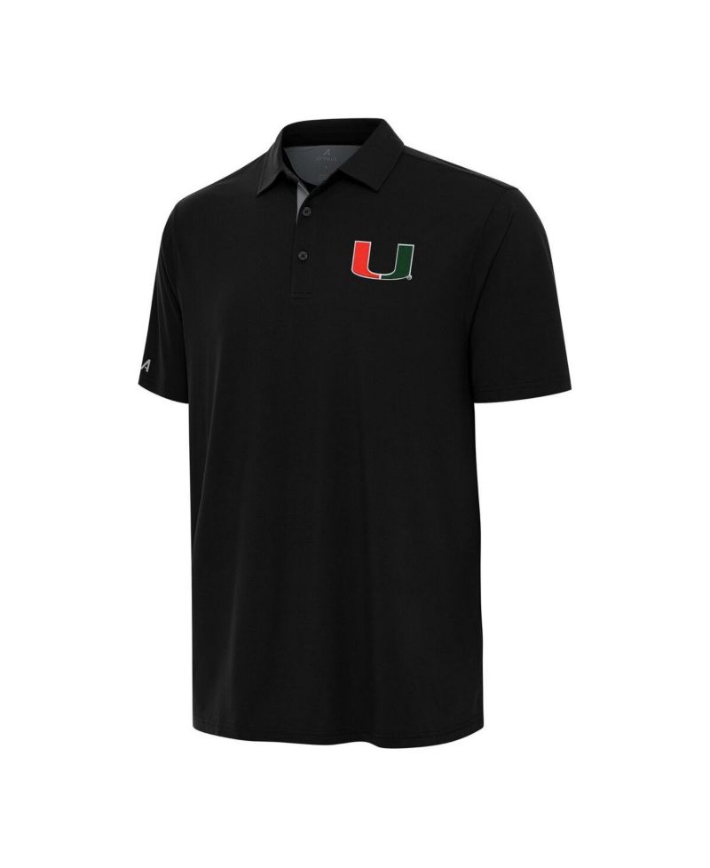 Men's Black Miami Hurricanes Era Polo Shirt