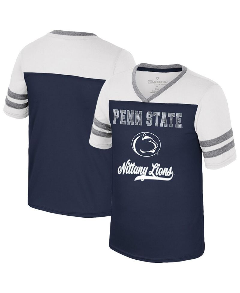 Big Girls Navy Penn State Nittany Lions Princess Bubblegum Bling T-Shirt