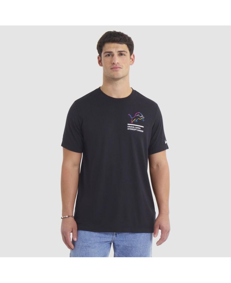 Men's Black Detroit Lions 2025 NFL Crucial Catch Tri-Blend Dri-FIT T-Shirt
