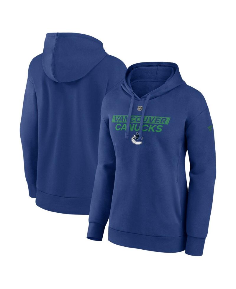 Women's Blue Vancouver Canucks Authentic Pro Core Primary Fleece Pullover Hoodie